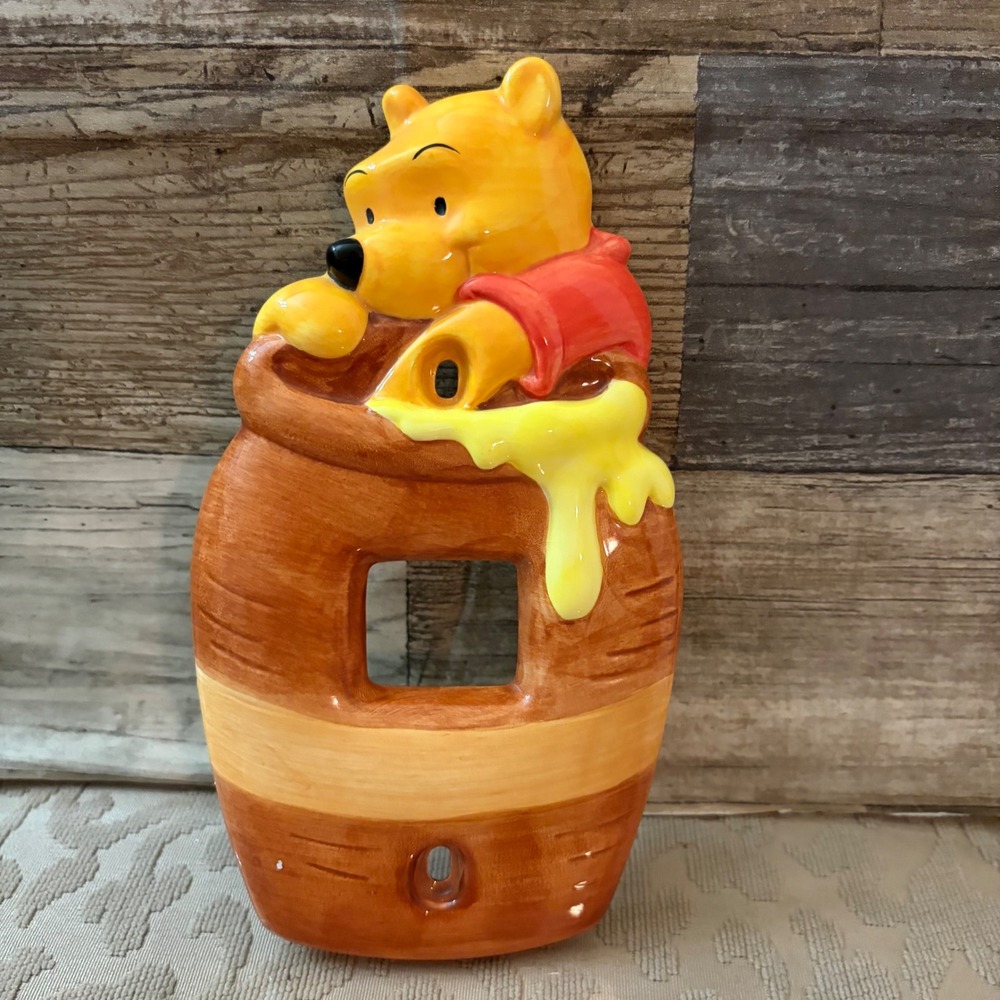 Disney Winnie the Pooh Ceramic Light Switch Cover Plate Honey Pot 3D Sculpted